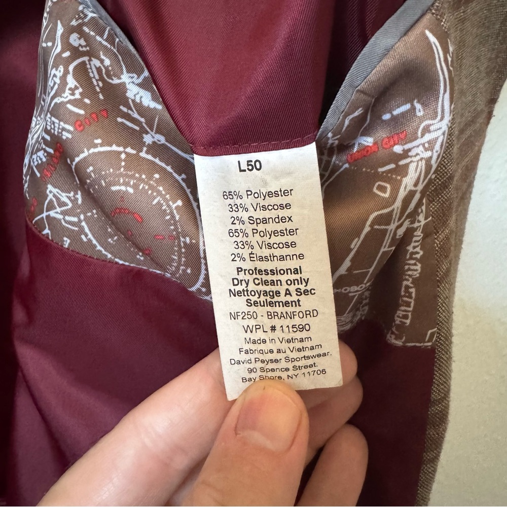Nautica Modern Fit Men’s Sport Coat Blazer – Brown & Red Plaid – Size L50 $45 - Picture 6 of 10